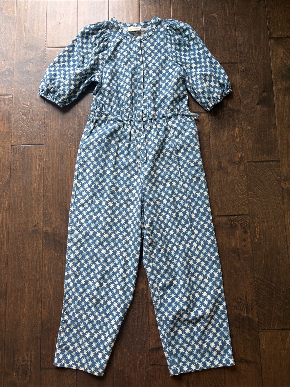 Universal Thread Blue Star Print Puff-Sleeve Jumpsuit